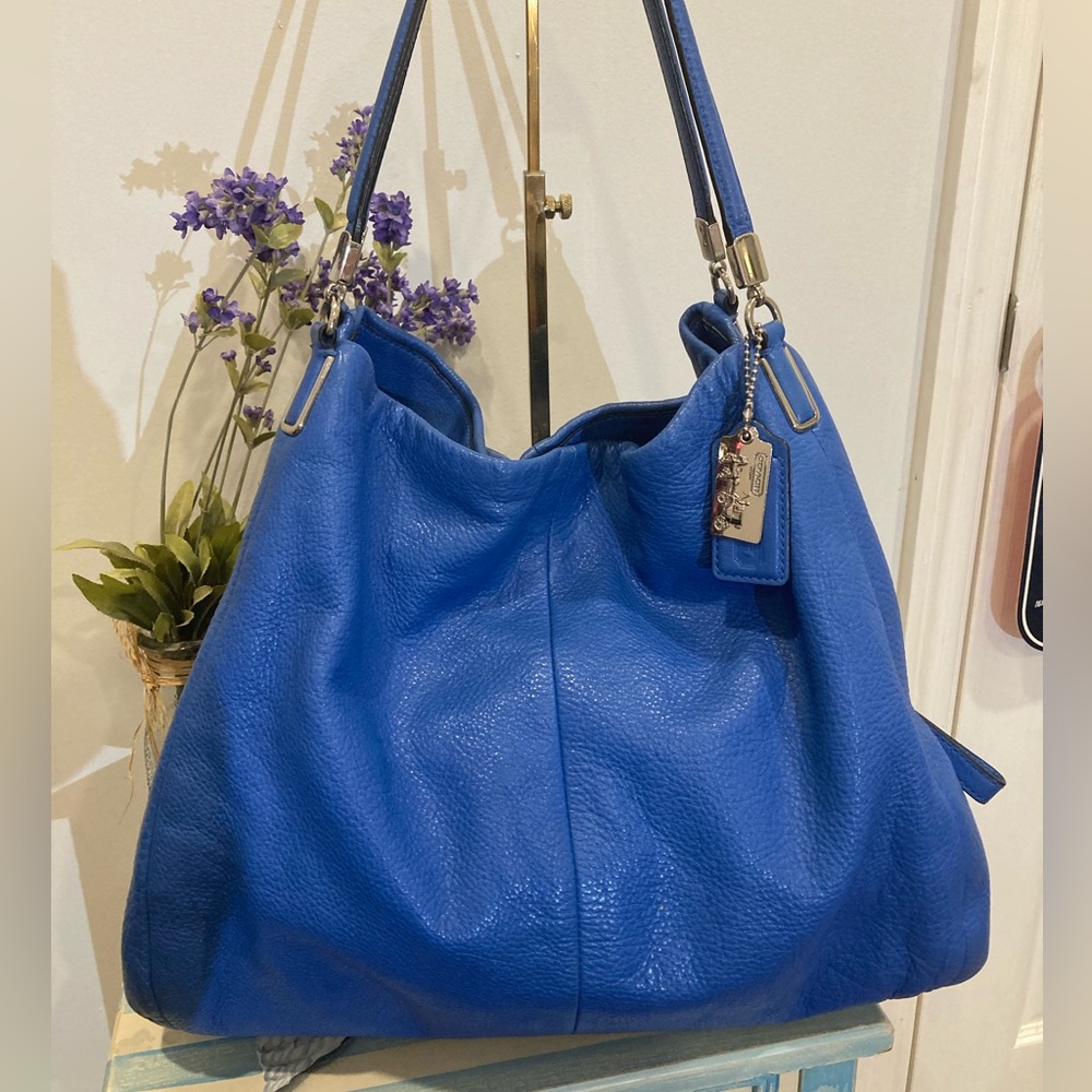 Coach Blue Leather Hobo Bag